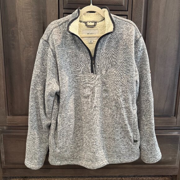 Orvis Men’s Gray Sherpa Fleece Quarter Zip Pullover Jacket Size L - Picture 1 of 8